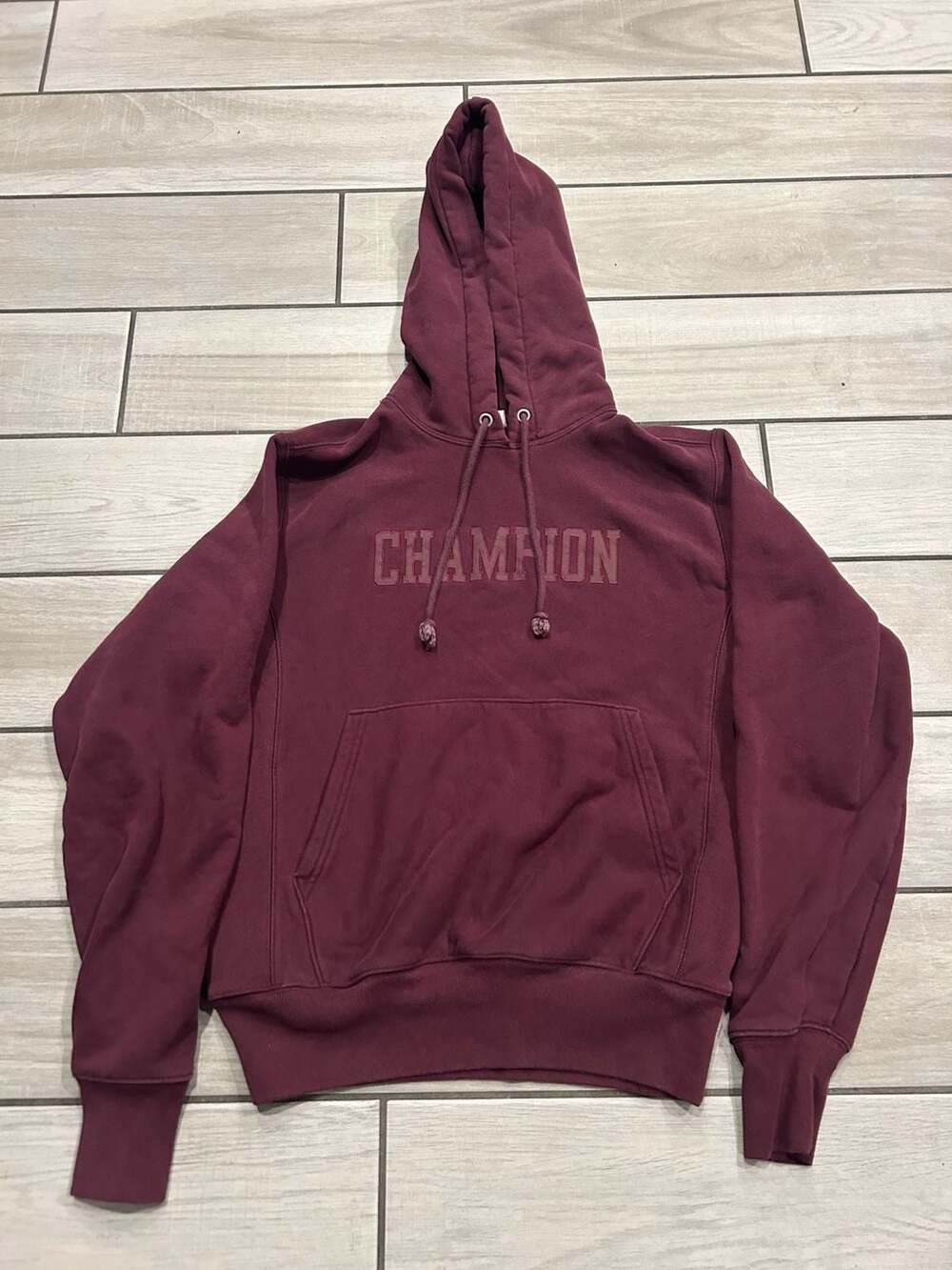 Champion Reverse Weave Hoodie Sweatshirt Wine Burgundy Mens Size S Vintage